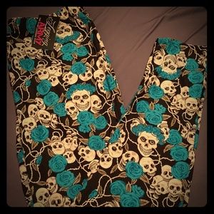 Legging Army plus size leggings blue skulls